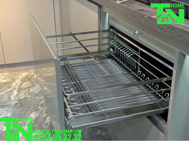 HÌNH ẢNH THỰC TẾ CỦA GIÁ BÁT ĐĨA CỐ ĐỊNH NAN OVAL SUS304 GRANDX XD.60M 60CM