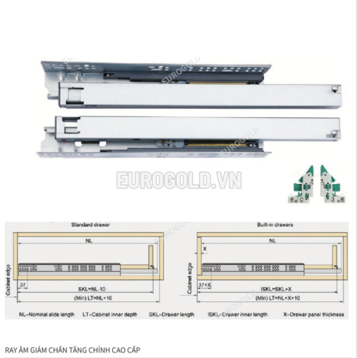 Ray âm giảm chấn tăng chỉnh cao cấp Eurogold SA2503D