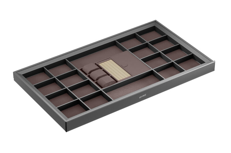 NGĂN KÉO ĐỒ TRANG SỨC BỌC DA CAO CẤP – HIGH CLASS GREY GRANDX XM.80C 80CM