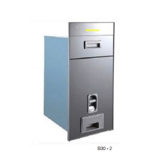 Thùng gạo mặt gương nút nhấn màu bạc Eurogold B302