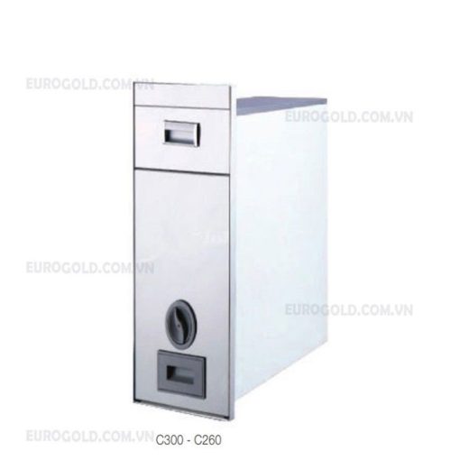 Thùng gạo mặt gương màu trắng sữa Eurogold C300