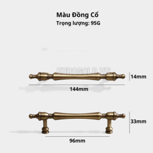 Tay nắm tủ đồng nguyên chất cổ điển màu đồng cổ BHG120ĐC - g120 dc 6 510x510 1