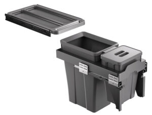 THÙNG RÁC ĐÔI CÁNH KÉO ÂM TỦ GRANDX XW.D30 30CM 30CM - thung rac am tu 2 ngan canh keo mo mau xam grandx xw d30