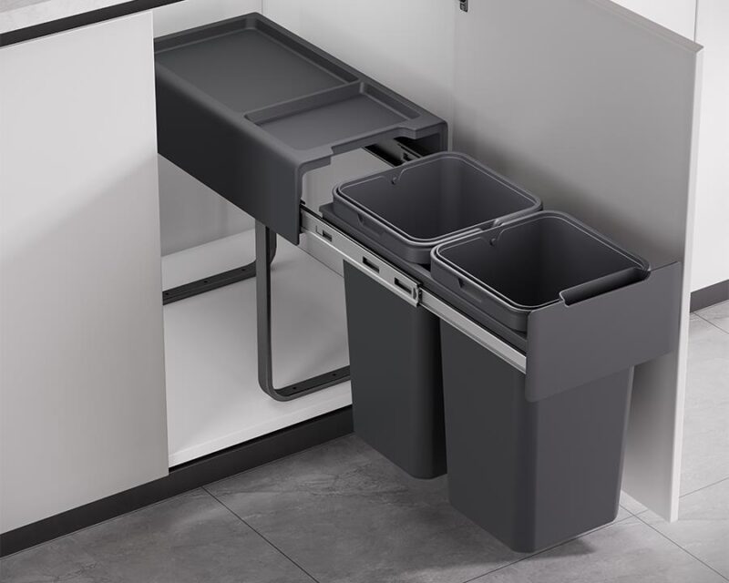 THÙNG RÁC ĐÔI CÁNH KÉO ÂM TỦ GRANDX XW.D30 30CM 30CM
