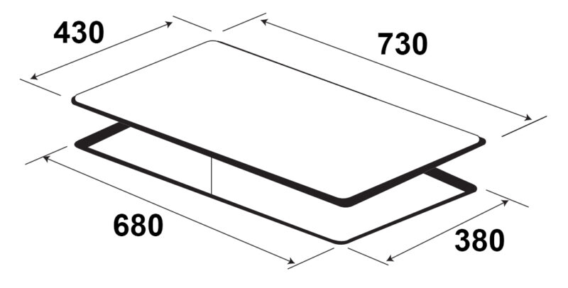 KÍCH THƯỚC BẾP TỪ ĐÔI KAFF KF-IH870Z