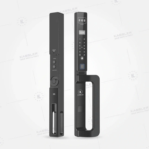 HÌNH ẢNH THỰC TẾ CỦA KHÓA VÂN TAY CỬA NHÔM KASSLER KL 599 CNC 01 BLACK APP