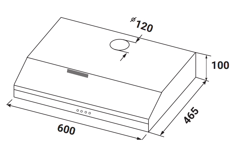 KÍCH THƯỚC MÁY HÚT MÙI KAFF KF-SL60KB