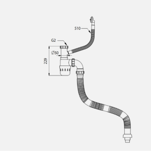 KÍCH THƯỚC SIPHON CHẬU RỬA BÁT 1 HỐ KLUGER KSP 301