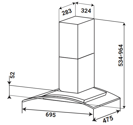 KÍCH THƯỚC MÁY HÚT MÙI KAFF KF-GB207TB