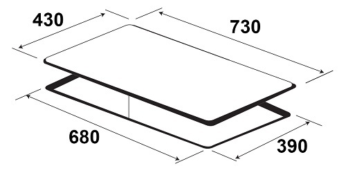 KÍCH THƯỚC BẾP TỪ ĐÔI KAFF KF-IG600II