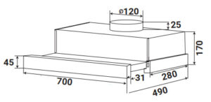 MÁY HÚT MÙI ÂM TỦ KAFF KF-TL1007B - 16 20