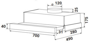 MÁY HÚT MÙI ÂM TỦ KAFF KF-TL70H - 20 14