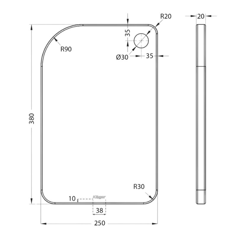 KÍCH THƯỚC THỚT GỖ TRE KLUGER KCB K500