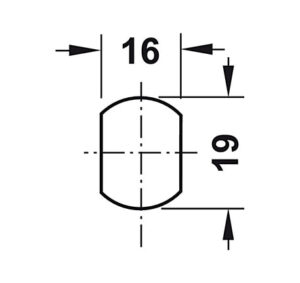 Vỏ khóa cốp Hafele, gắn bằng đai ốc, vít khóa cam thẳng - khóa cốp symo 3000 - 235 88 621 dimd 457x431 crop center