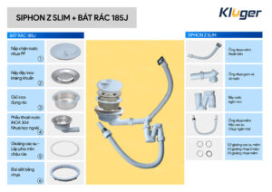 SIPHON CHẬU RỬA BÁT 1 HỐ KLUGER Z SLIM