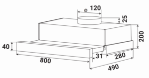 MÁY HÚT MÙI ÂM TỦ CẢM ỨNG KAFF KF-TL800 - 28