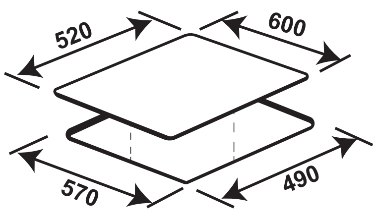 KÍCH THƯỚC BẾP 3 TỪ KAFF KF-SQ5463I FABIO