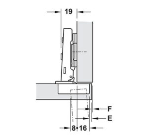 Bản lề Hafele Metalla A 95º cho cửa gỗ dày - 311 81 504 dimd 457x431 crop center