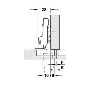 Bản lề Hafele Metalla A 95º cho cửa gỗ dày - 311 81 505 dimd 457x431 crop center