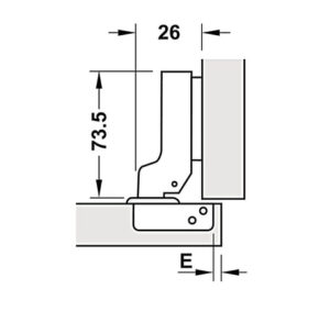 Bản lề Hafele Metalla SM 110° Tiêu chuẩn, đóng giảm chấn - Lắp trùm nửa - 315 11 751 dimd 457x431 crop center