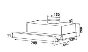 MÁY HÚT MÙI ÂM TỦ CẢM ỨNG KAFF KF-TL7001W - 32 12
