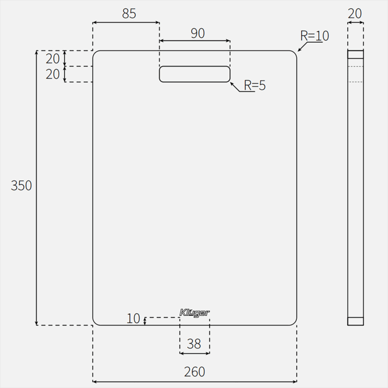 KÍCH THƯỚC THỚT GỖ TRE KLUGER KCB 104W