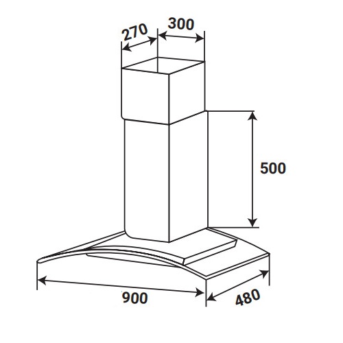KÍCH THƯỚC MÁY HÚT MÙI KAFF KF-GBT9007
