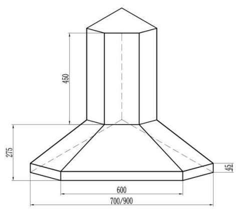 KÍCH THƯỚC MÁY HÚT MÙI ÁP TƯỜNG KAFF KF-CN900I