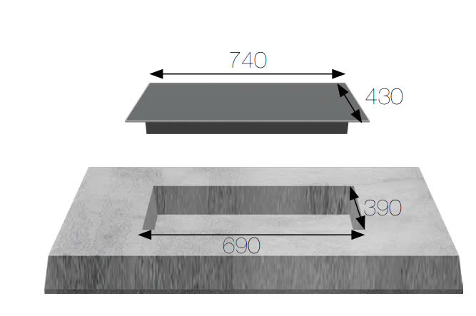 KÍCH THƯỚC BẾP TỪ ĐÔI KAFF KF-HGM5II