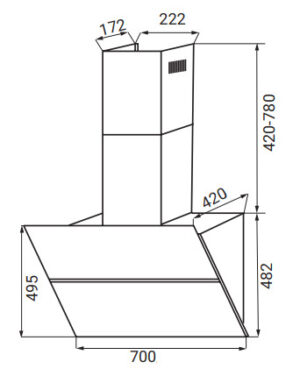 MÁY HÚT MÙI PHẲNG KAFF KF-LUX-AT70FH-BK - 4 15