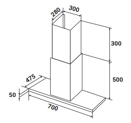 KÍCH THƯỚC MÁY HÚT MÙI ÁP TƯỜNG KAFF KF-771B NEW BLACK