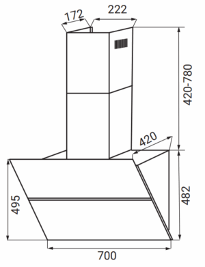 MÁY HÚT MÙI PHẲNG KAFF KF-LUX-AT70FH-WH - 4 6