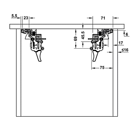 Ray âm Hafele Matrix UM, mở toàn phần, nhấn mở, bao gồm bas lắp đặt - 433 32 071 72 73 74 75 76 dimd bbde3f5b 7886 47f9 ac72