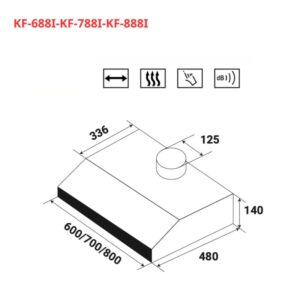 MÁY HÚT MÙI CỔ ĐIỂN KAFF KF-788I - 48 8
