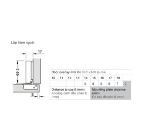 Bản lề Hafele METALLA SM 110 độ, giảm chấn, Inox 304, trọn bộ DIY - 483 01 720 dimd 1 457x431 crop center