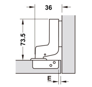 Bản lề Hafele METALLA SM 110 độ, giảm chấn, Inox 304, trọn bộ DIY - 483 01 722 dimd 457x431 crop center
