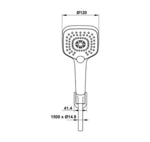 Bộ sen tay Hafele - AirSense 120S - 485 60 625 dimd2 457x431 crop center