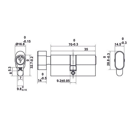 Bộ khóa tay nắm gạt DIY Hafele, Set B - 499 63