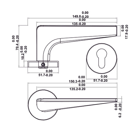 Bộ khóa tay nắm gạt DIY Hafele, Set C - 499 63