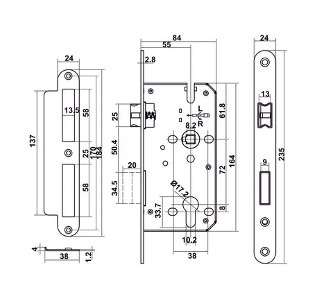 Bộ khóa tay nắm gạt DIY Hafele, Set D - 499 63