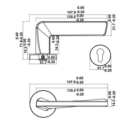 Bộ khóa tay nắm gạt DIY Hafele, Set D - 499 63