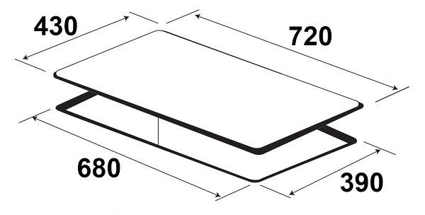 KÍCH THƯỚC BẾP TỪ ĐÔI KAFF KF-FL999II