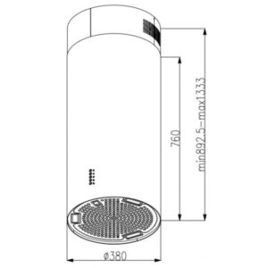 KÍCH THƯỚC MÁY HÚT MÙI ĐẢO KAFF KF-IS380CRB