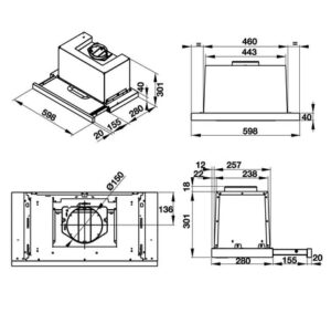 MÁY HÚT MÙI ÂM TỦ MẶT KÍNH ĐEN HAFELE HH-TG60E (539.81.073) - 539 81 0732 457x431 crop center