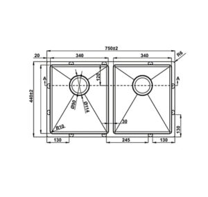 CHẬU INOX HAFELE HS22-SSN2S90P (567.94.000) - 567 94 000 dimd 457x431 crop center