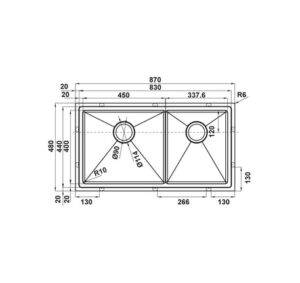 CHẬU INOX HAFELE HS21-SSN2S90 567.94.030 - 567 94 030 dimd 1 457x431 crop center