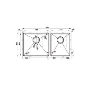 CHẬU INOX HAFELE HS21-SSN2S90 MÀU ĐEN 567.96.310 - 567 96 310 dimd1 457x431 crop center