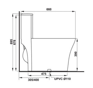 Bồn cầu một khối Hafele Sapporo - 588 79 409 dimd 1 457x431 crop center