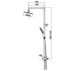 Thanh sen kết hợp không gồm bộ trộn Hafele - 589 34 189 489 dimd1 457x431 crop center