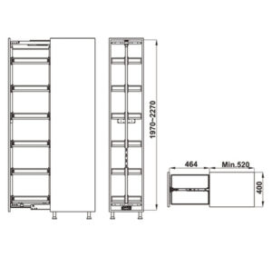 Phụ kiện tủ cao Hafele - KARA PULL - 595 80 803 dimd karapull 457x431 crop center